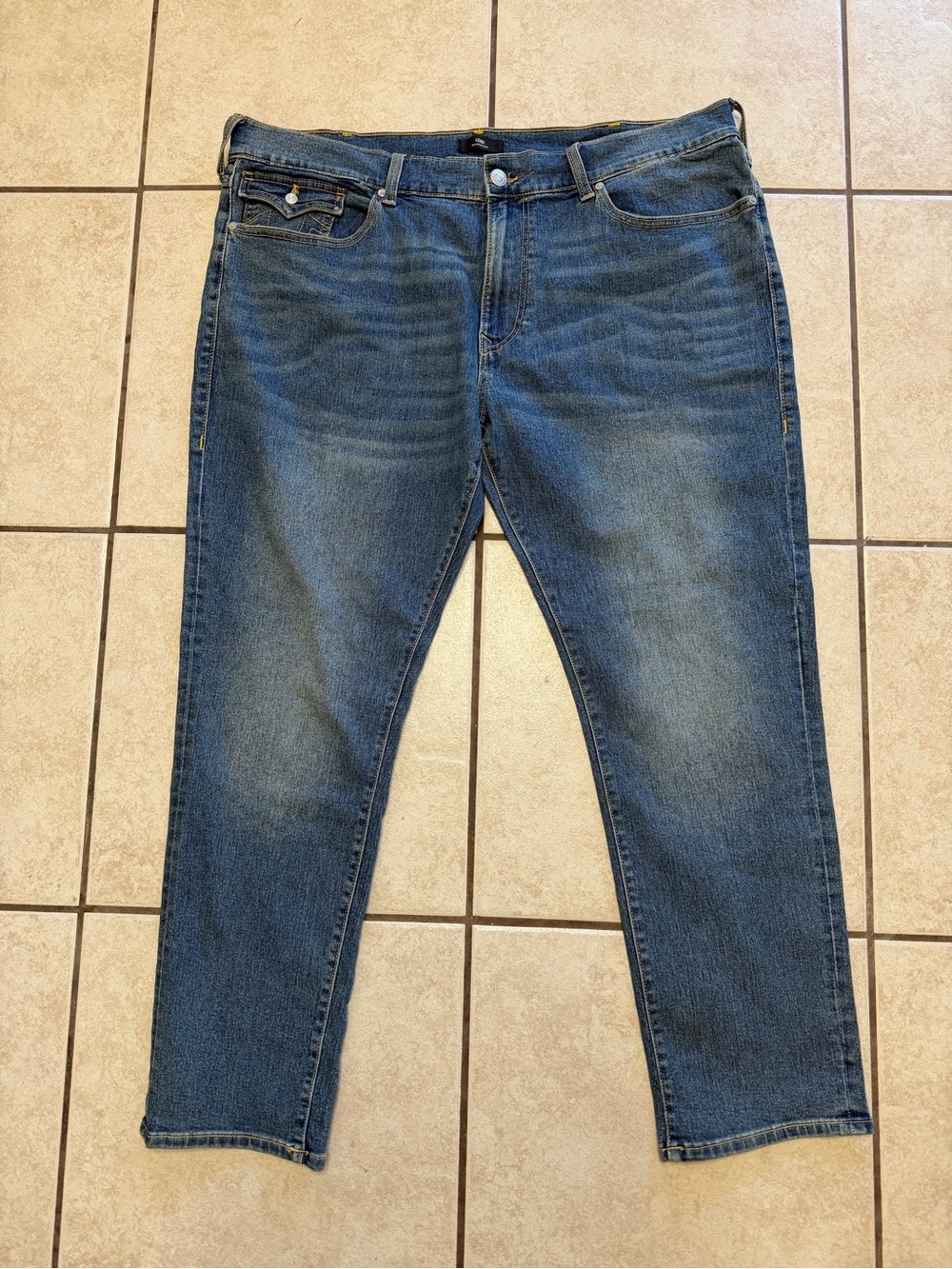 True Religion Geno Relaxed Slim Jeans Men’s Blue Flap Pocket Stretch Denim